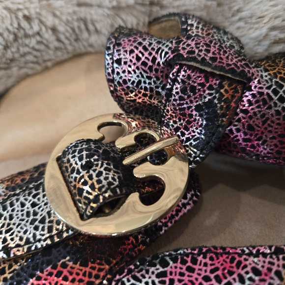 Alegria Size Euro-39 Multi Color Metalic Maryjane Wedge Mule/Clog Slip On - Picture 6 of 9